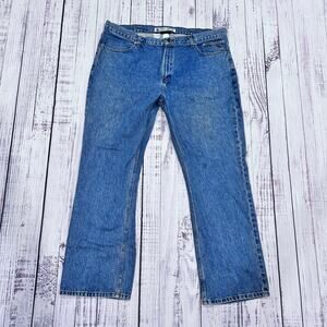 Harley-Davidson Men’s 42x32 Straight Leg Blue Denim Biker Jeans